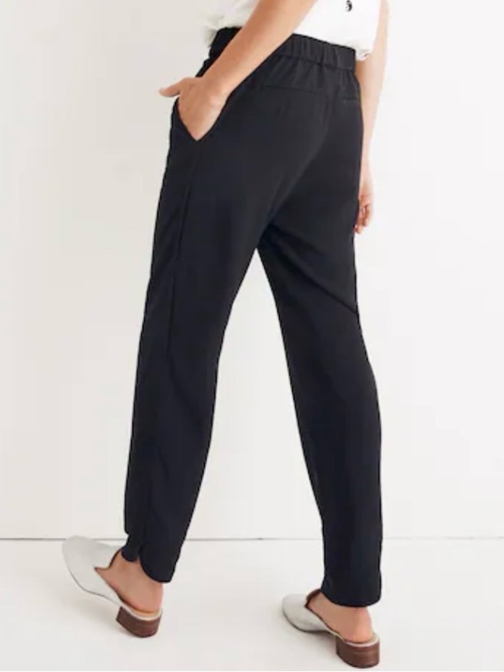 MADEWELL Work Pants Black Pull-on Dressy Track Pants Pockets